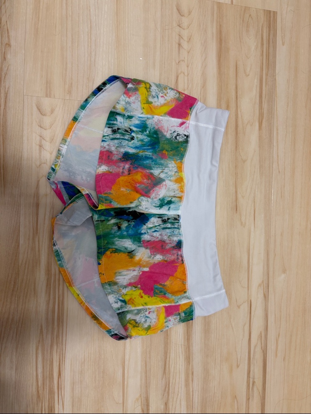 lululemon athletica Multicolor Paint-Print Athletic Shorts with White Waistband